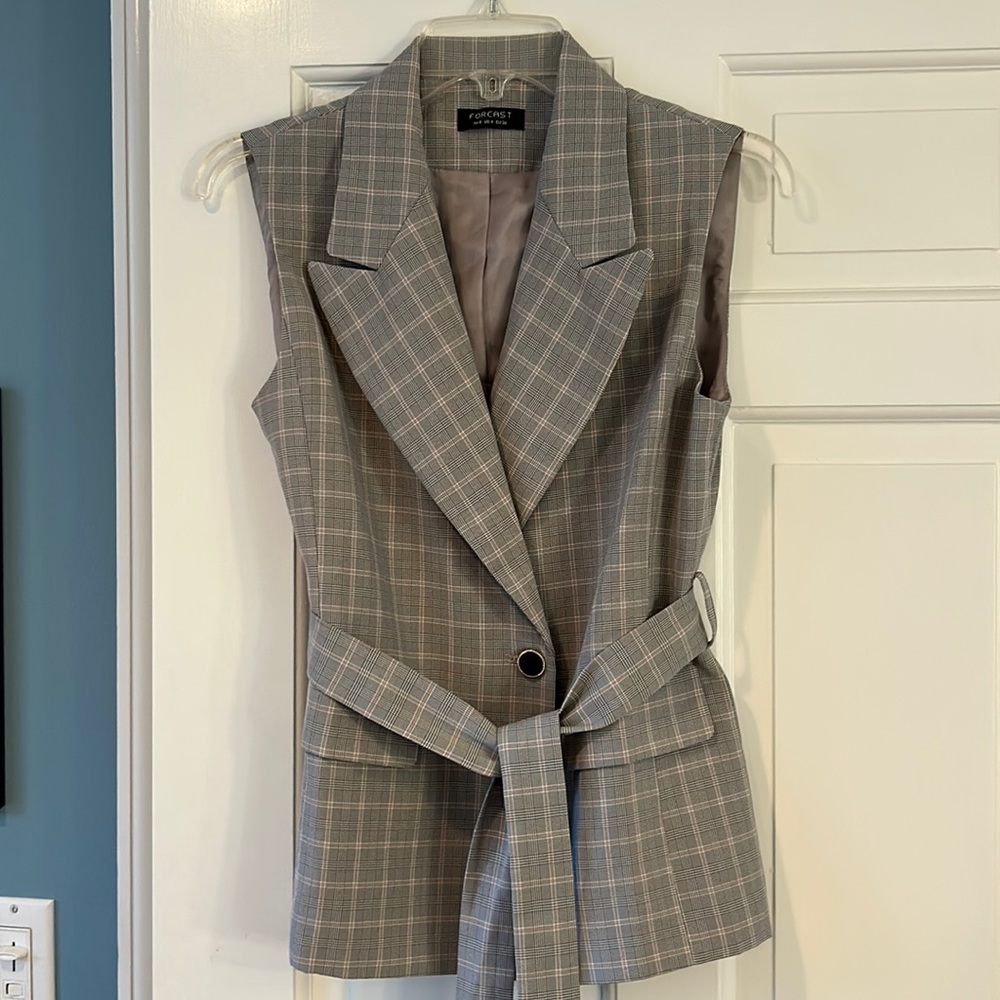 Forcast Gray Plaid Vest